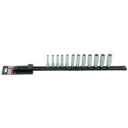 Rack 12 douilles 6 pans longues 1/4 taille 4 à 14mm