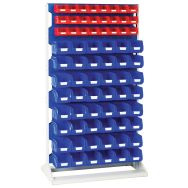 Rack fixe H 1775 mm Simple Face, 24 Bacs rouge, 48 bacs bleu