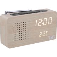 Radio réveil FM LED finition bois Joy