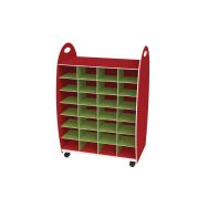 Range-chaussures Emma double entrée - Coloris Rouge/Anis