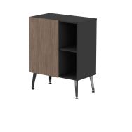 Range. bas Teni pieds métal lg.80 cm ht.101 cm 1 porte 2 niches