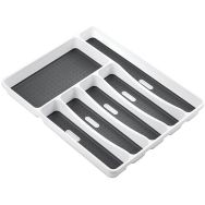 Range couverts 6 cases gris bi matière 40 x 32,5 x 5 cm