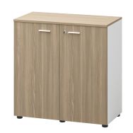 Rangement Allegra avec portes + top de finition hauteur 86 cm coloris orme/blanc