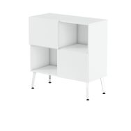 Rangement bas Teni pied métal lg.100 cm ht. 101 cm 2 portes à damier