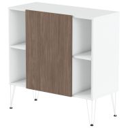 Rangement mi-haut Java hauteur 101 cm 1 porte 4 niches - MBA