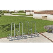 Râtelier 5 vélos sur 2 niveaux avec 4 arceaux pour antivol