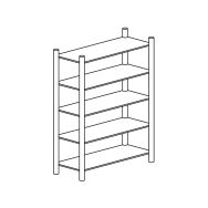 Rayonnage 5 niveaux réglables profondeur 600 mm- R5N1660/1