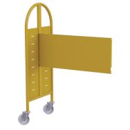 Rayonnage Dioné double face compl.1,55m sans tablettes, avec roulettes, jaune