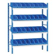 Rayonnage Rangeco picking 4 tablettes avec bacs - Paperflow
