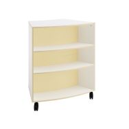 Rayonnage double face Filos incurvé h110cm blanc/beige 1044- roulettes