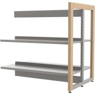 Rayonnage double face sur pieds structure bois/métal Ellipse - Manutan Expert