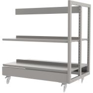 Rayonnage double face sur roulettes Ellipse structure tube - Manutan Expert
