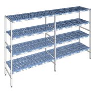 Rayonnage en ligne 4 niveaux L.303.6 x P.50 x H.175cm
