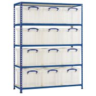 Rayonnage pour bacs de rangement 35L, 1600x1220x455mm + 12 bacs