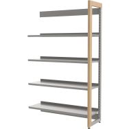 Rayonnage simple face complémentaire sur pieds, bois/métal 1,50m Ellipse