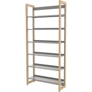 Rayonnage simple face initial sur pieds, structure bois 2,10m Ellipse