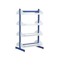 Rayonnage tablette droite,double face initial Zédia, 2,07 m, bleu RAL 5015