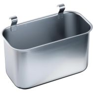 Récipient à déchets acier inox avec dispositif d'accrochage