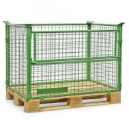 Rehausse-palette empilable vert - 1/2 côté rabattable
