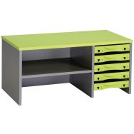 Réhausse de rangement coloris aluminium/anis