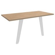 Retour direct L120xP60 cm 2 pieds blanc plt chêne clair