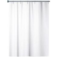 Rideau de douche uni polyester -blanc-avec anneaux C -Arvix