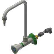 Robinet ED en L sur dosseret à bec pivotant cannelé et flexible - Asem