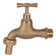 Robinet de jardin laiton entrée 1/2'' et nez de robinet - Ø tuyau 15 mm