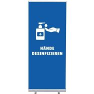 Roll-Banner Budget 85 Komplett-Set Désinfecter les Mains Bleu Allemand