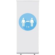 Roll-Banner Budget 85 Komplett-Set Distance de 1 Mètre Blanc