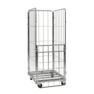 Roll-conteneur 4 côtés - panneau rabattable - Capacité 400kg, Poids : 37 kg