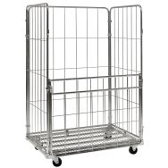 Roll-conteneur 4 côtés - panneau rabattable - Capacité 400kg, Poids : 47 kg