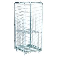 Roll conteneur acier 3 côtés et 1 étagère - Capacité 400 kg - Manutan