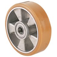 Roue alu bandage polyurethanne force 350 kg di am 125mm