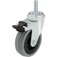 Roul Piv+Frein Tige Filetee D=100Mm F=70Kg Bdg Caoutchouc