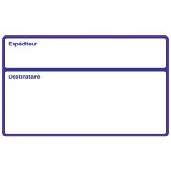 Rouleau étiquette fond blanc 112x75mm ''Expéditeur-Destinatai