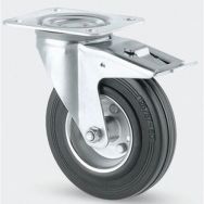 Roulette acier pivotante Ø roue 125 mm moyeu à rouleaux