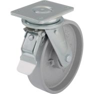 Roulette en fonte - Charge 750 à 1 200 kg - Roulette pivotante avec frein