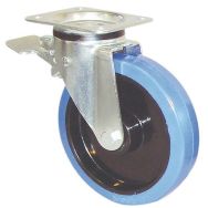 Roulette entrax EU pivotante + frein Caoutchouc- 350 kg