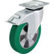 Roulette pivotante à platine avec frein - Charge 250 à 600 kg