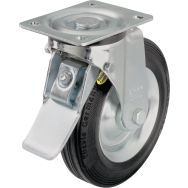 Roulette pivotante à platine et frein - Charge 100 à 600 kg