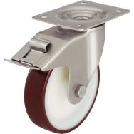 Roulette pivotante à platine et frein - Charge 150 à 400 kg