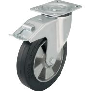 Roulette pivotante à platine et frein - Charge 180 à 550 kg