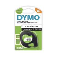 Ruban DYMO pour étiqueteuses LetraTag, papier, noir sur blanc 12mmx4m