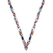 Ruban médaille bleu et blanc avec logo de basket - 22mm