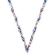 Ruban médaille bleu et blanc avec logo de judo - 22mm