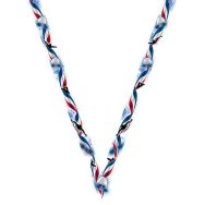 Ruban médaille bleu et blanc avec logo de natation - 22mm