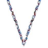 Ruban médaille bleu et blanc avec logo de rugby - 22mm