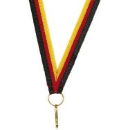 Ruban médaille jaune rouge et noir - 10mm