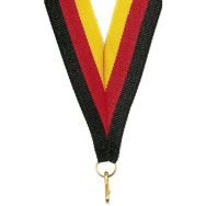 Ruban médaille jaune rouge et noir - 22mm